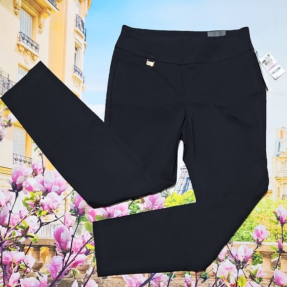 Alfani Skinny Leg Black Tummy Control Pants Size 6S Short NWT - Picture 1 of 7